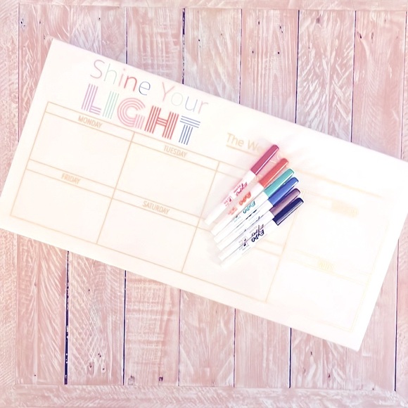 Sweet Dry Erase Weekly Calendar/Planner+6 Markers🌈 - Picture 2 of 8